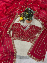 Designer Fandy Satin Silk Saree with 3mm Sequin Embroidery and Cutwork Border