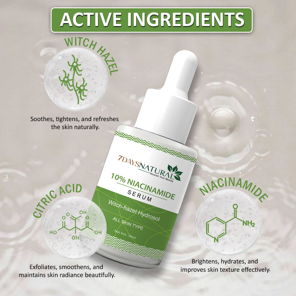10% Niacinamide Face Serum For Acne Marks & Acne Prone Skin 30ml | 7Days Natural image 5