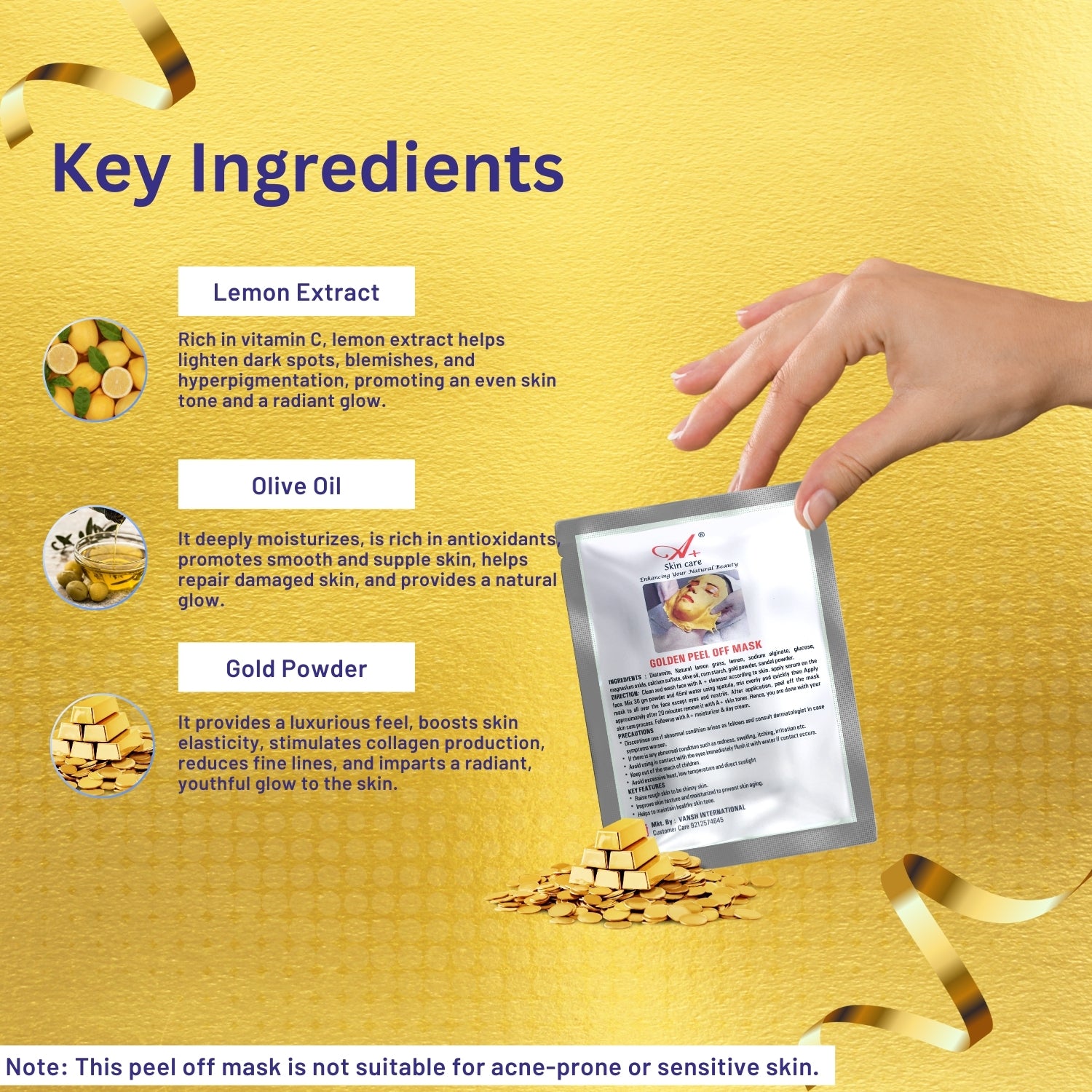 A+ Gold Peel-Off Mask (Pack of 2) image 2