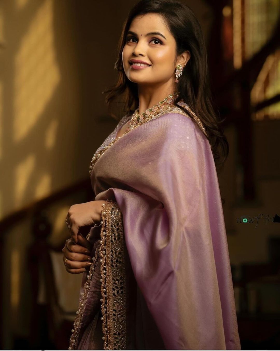 Designer Silver Tissue Silk Saree with Mirror & Embroidery Work