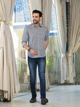 Grey Geometric print Shirt - Elganza