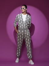 Grey Embroidered Jacket With Afgani Pant Co Ord Set