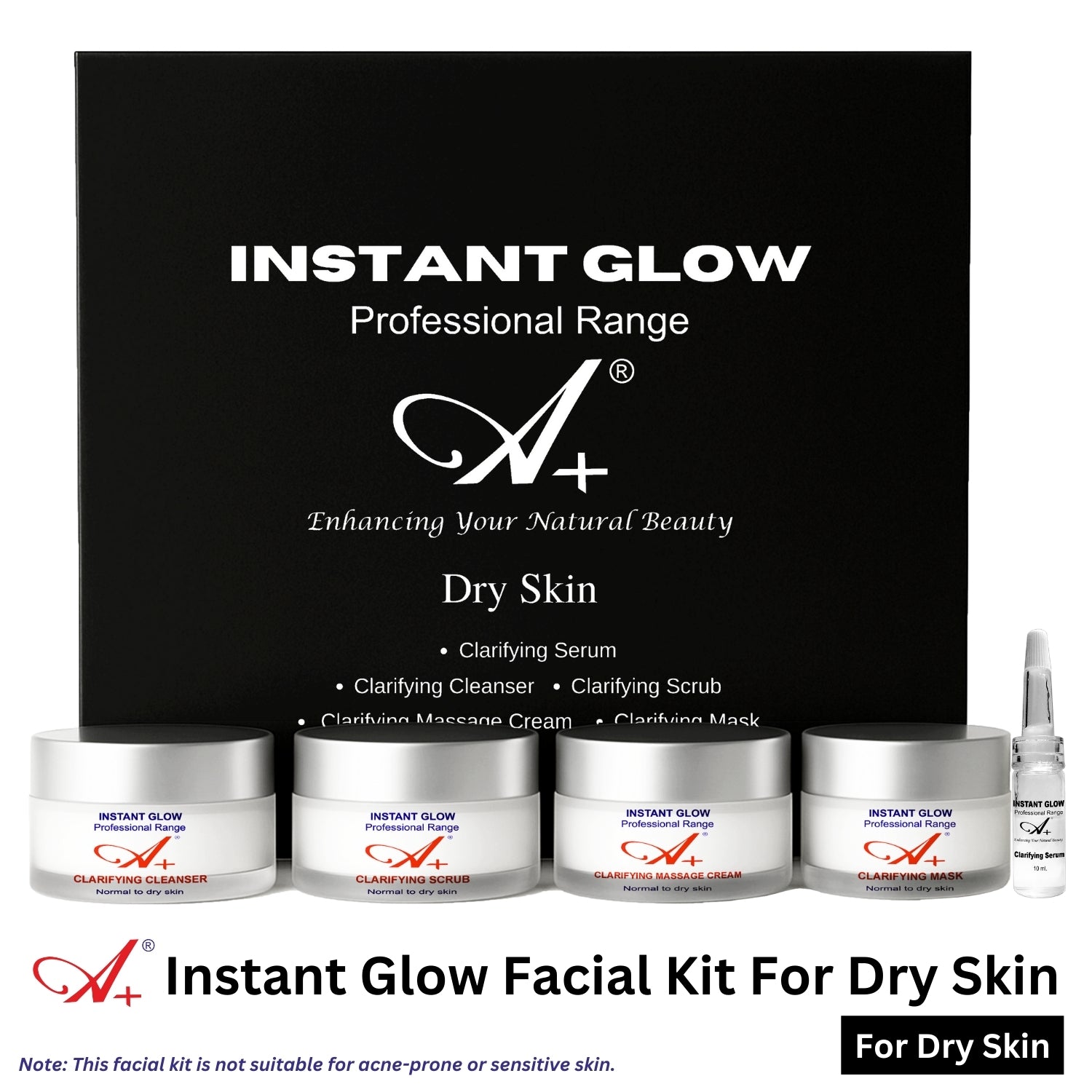 A+ Instant Glow Facial Kit For Dry Skin (400gm+10 ml) image 1