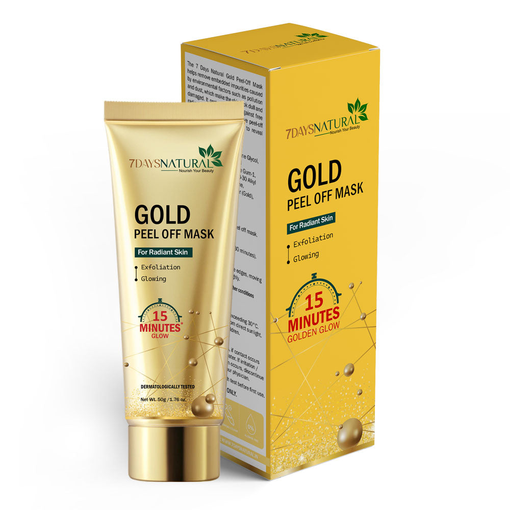 7DAYS NATURAL Golden Gold Peel Off Mask For Skin Men & Women - 50GM image 1
