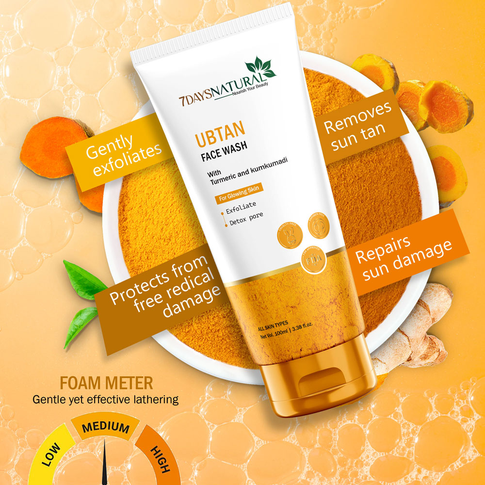 7Days Natural ubtan Face wash for fight Acne pimples brightness skin tone Face Wash (100 ml) image 1