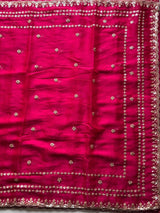 Designer Fandy Satin Silk Saree with 3mm Sequin Embroidery and Cutwork Border