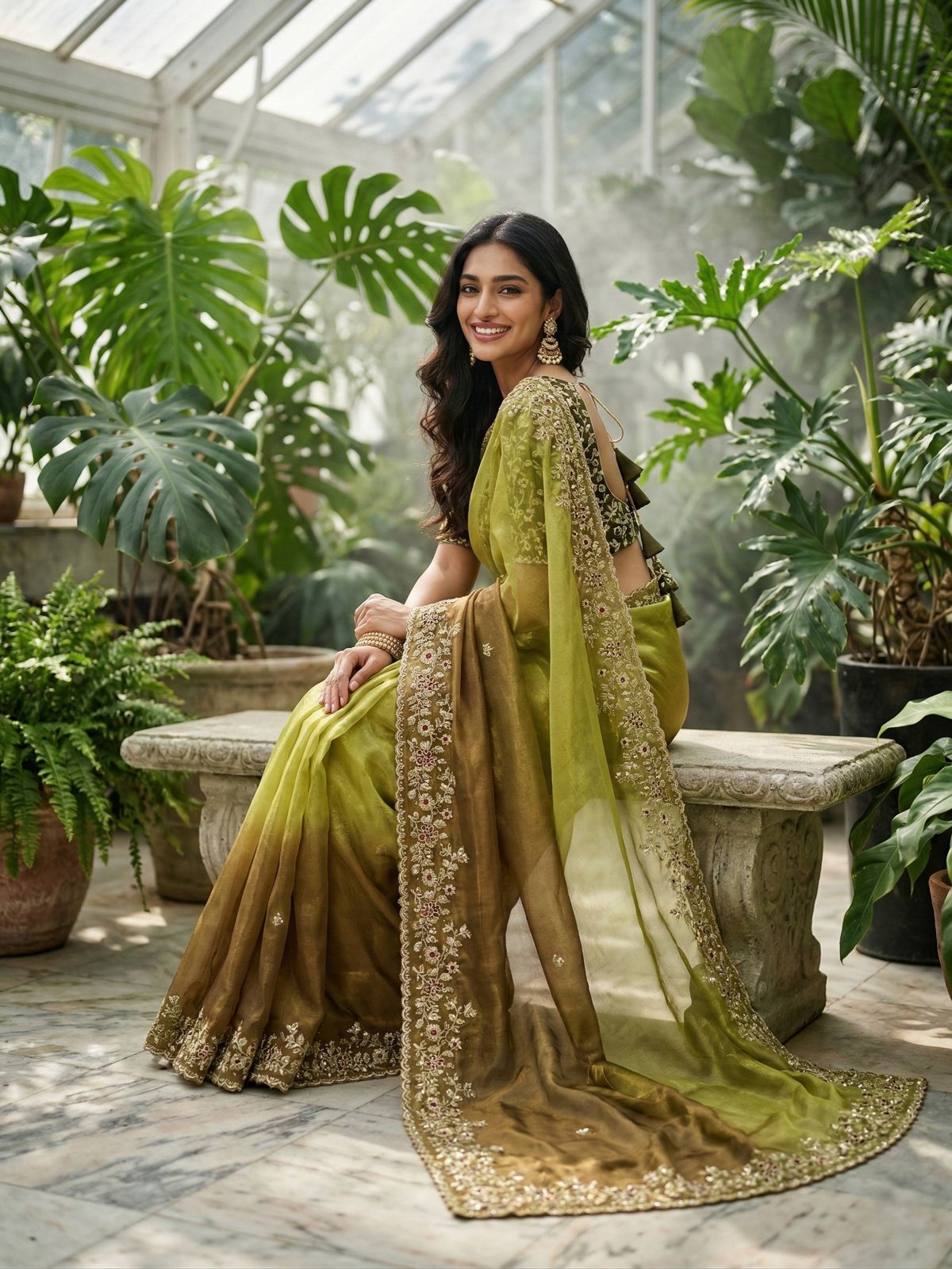 Evergreen Designer Fandy Chiffon Silk Saree with Sequins, Zari Embroidery & Cutwork Border