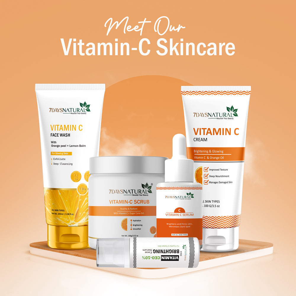 7 Days Natural Vitamin C Face Scrub for Tan Removal Repair Damage Caused By Sun Acne And Pimples Free Skin Anti ageing Scrub (100 g) image 3