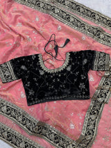 Most Popular Evergreen Soft Mocha Silk Saree with Silver Jari & Sequins Embroidery