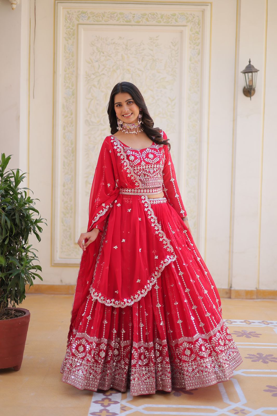 Premium Wedding Lehenga Choli with Heavy Sequin Embroidery