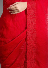 Designer Bollywood Satin Silk Saree with Diamond & Embroidery Work