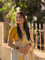 New Arrival Soft Harvey Rangoli Silk Saree with All-Over Mirror, Embroidery & Zari Work and Contrast Blouse