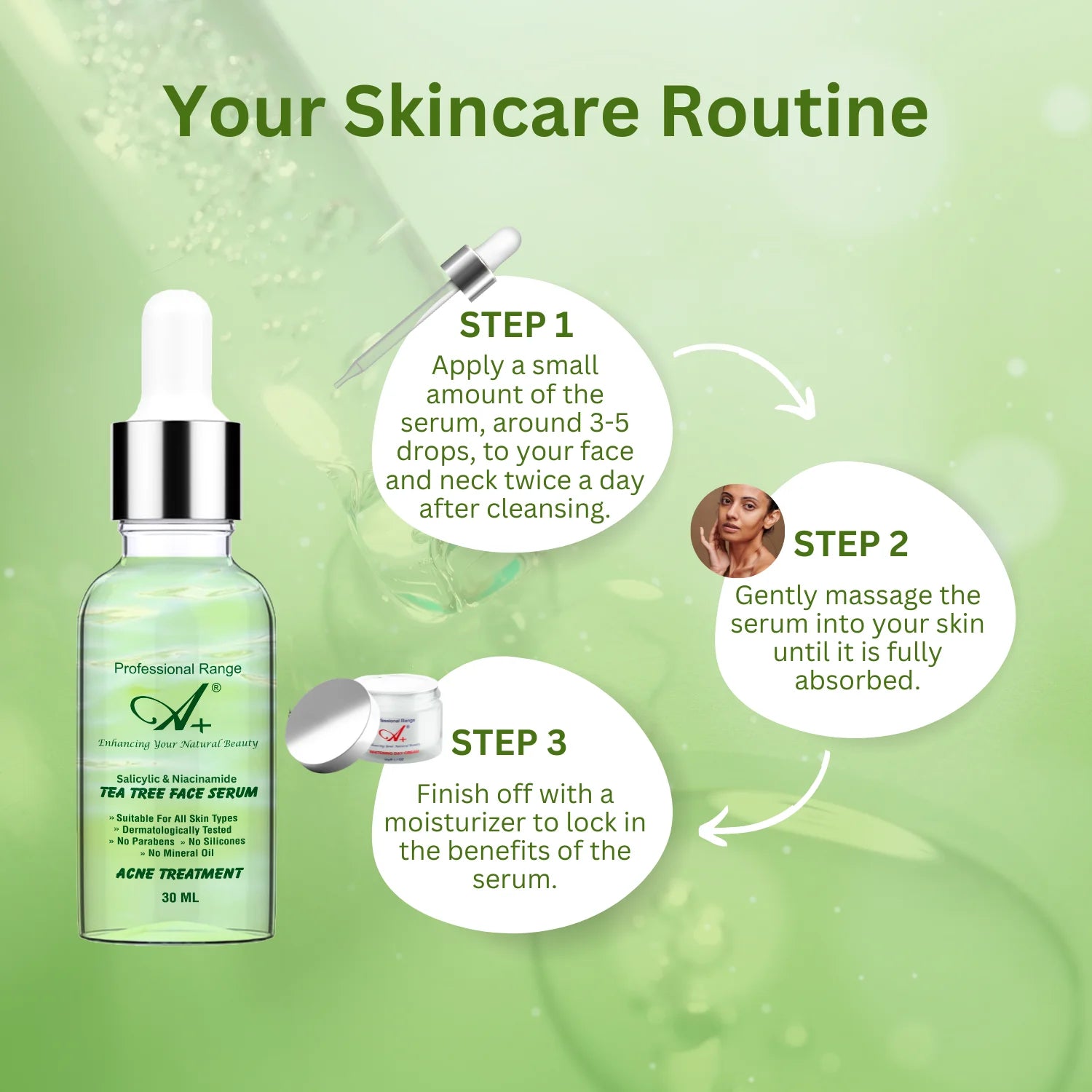 A+ Tea Tree Serum with 0.2% Salicylic Acid for Oily Skin – 30 ml image 4
