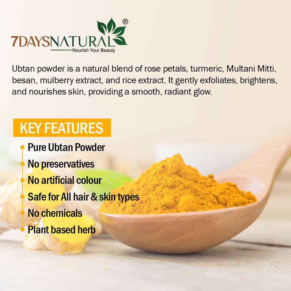 7DAYS NATURAL Organic Ubtan Powder Face Pack For Women & Men -200GM image 6