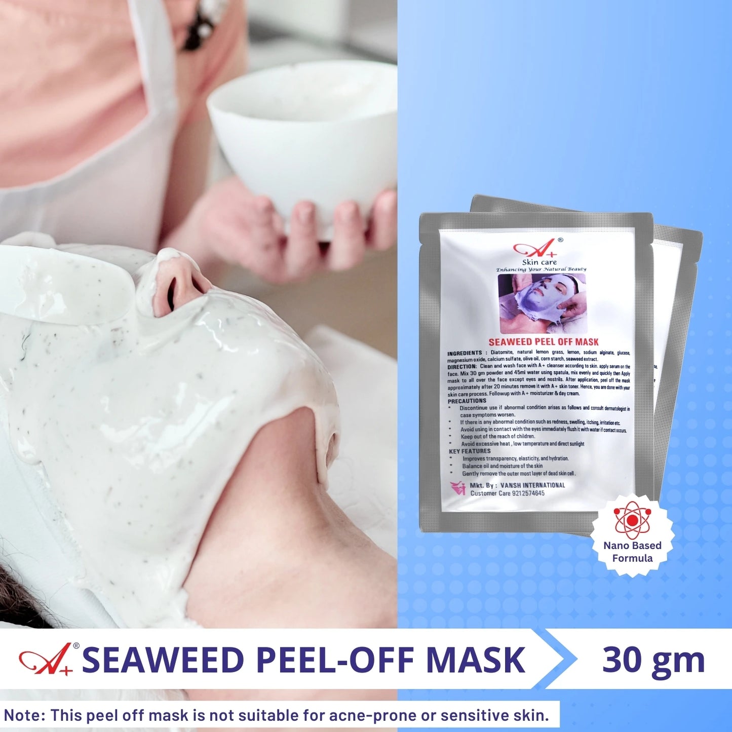 A+ Seaweed Peel-Off Mask (Pack of -2) image 1