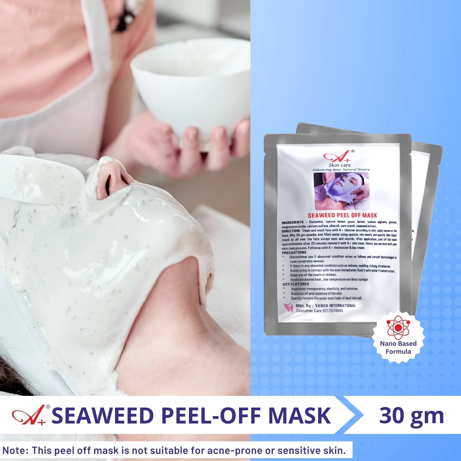 A+ Seaweed Peel-Off Mask (Pack of -2) image 1