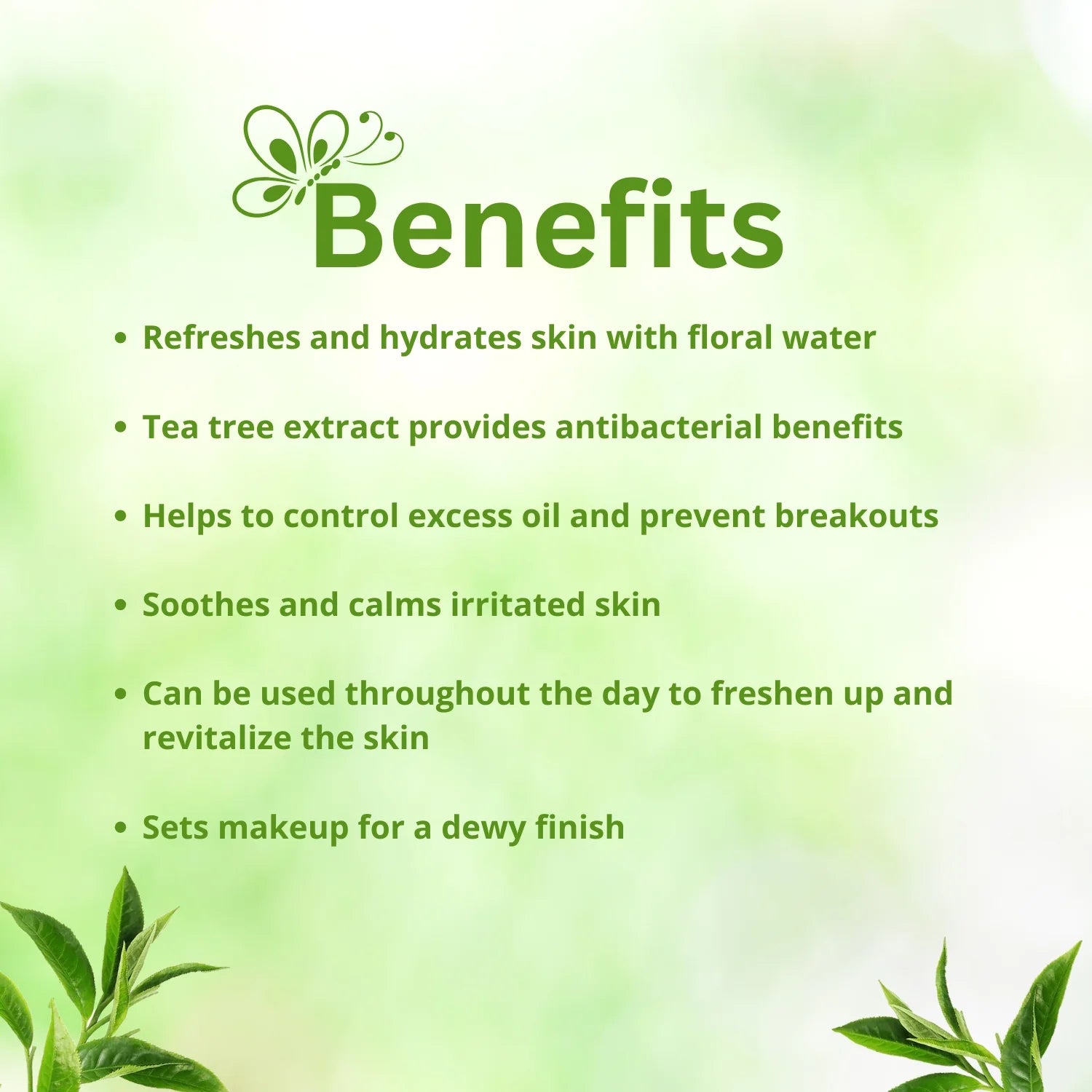 Floral Distilled Water with Tea Tree Oil – Purifying Face Mist