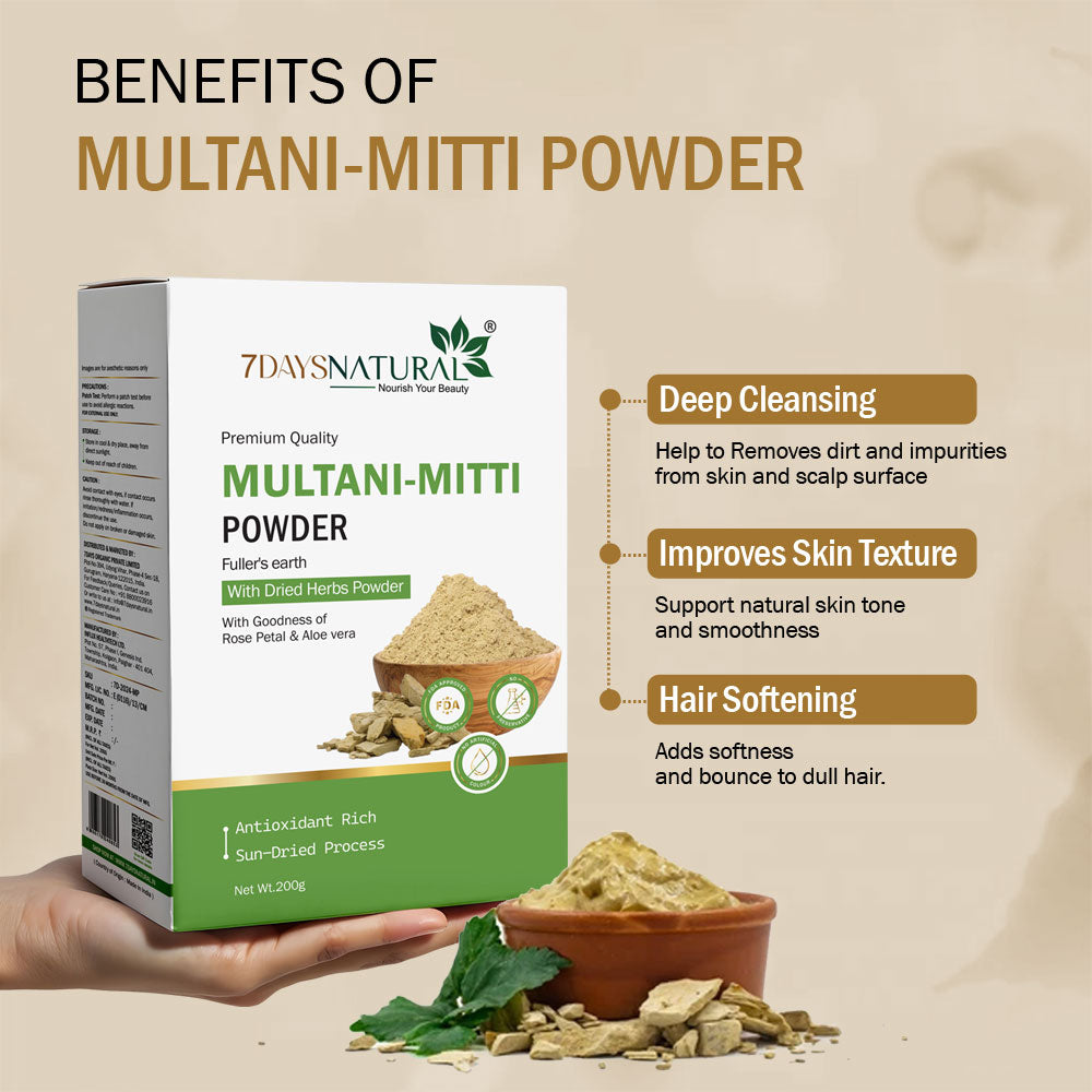 Multani Miti Powder for Face Pack 200gm (Pack of -1) image 1