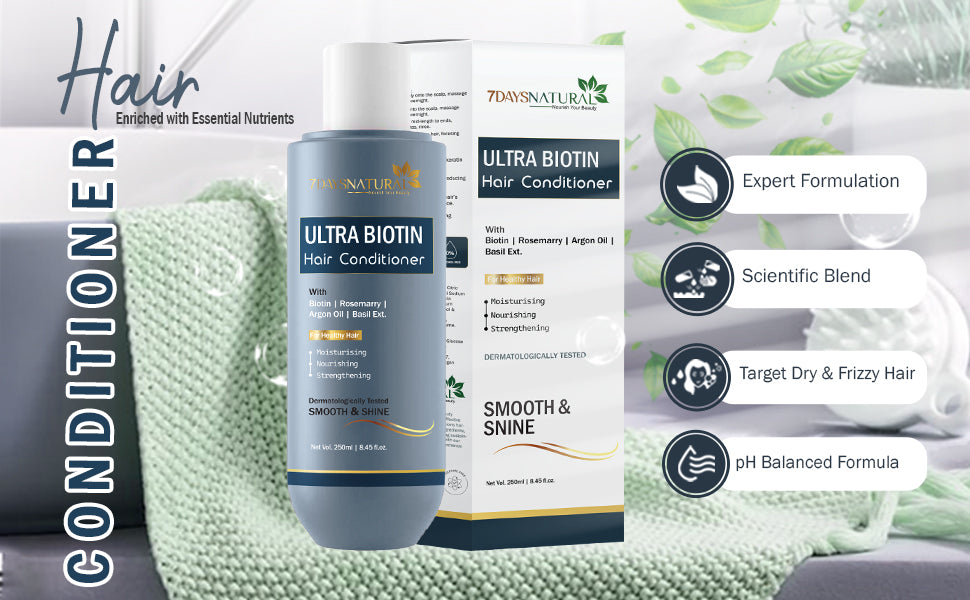 7Days Natural Anti-Dandruff Shampoo and Conditioner Set, Peptide Biotin Formula, 250ml Each Pack of -2 image 6