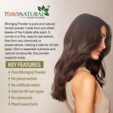 7Days Natural100% Pure Bhringraj Powder for Hair Growth - 200Gms | Good for Hair Pack, Hair Oil | Preservative Free, 1 Count image 6