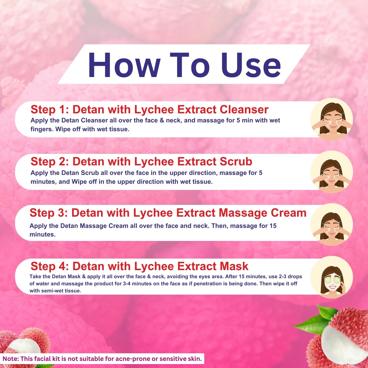 A+ Detan with Lychee Extract Facial Kit image 5