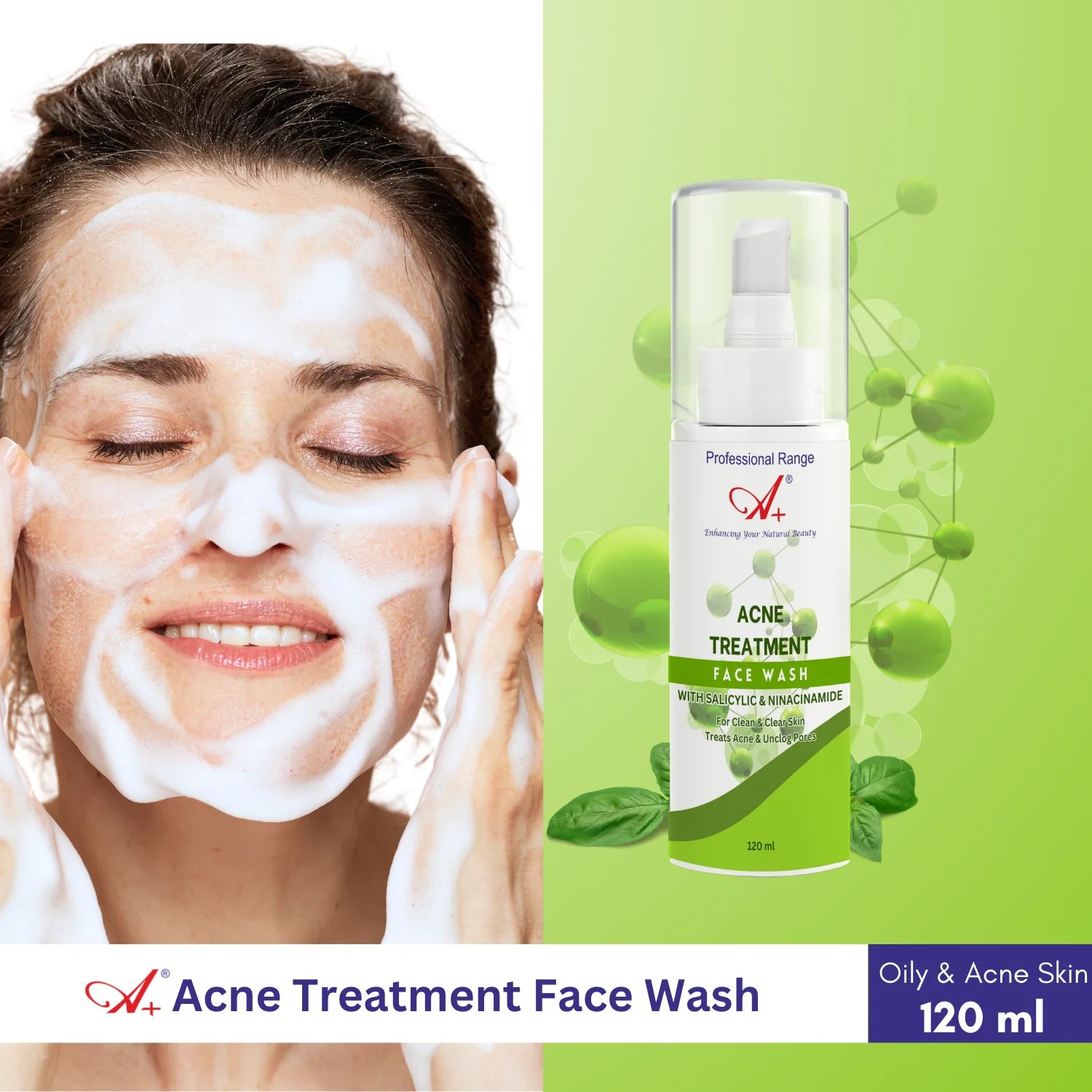 A+ Acne Treatment Face Wash (120 ml) image 1