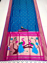 ✨ Super Hit Pure Silk Saree – Pure Soft Gold Zari Kanchivram Paithani Silk with Contrast Kadiyal Border & Heavy Mina Zari Pallu