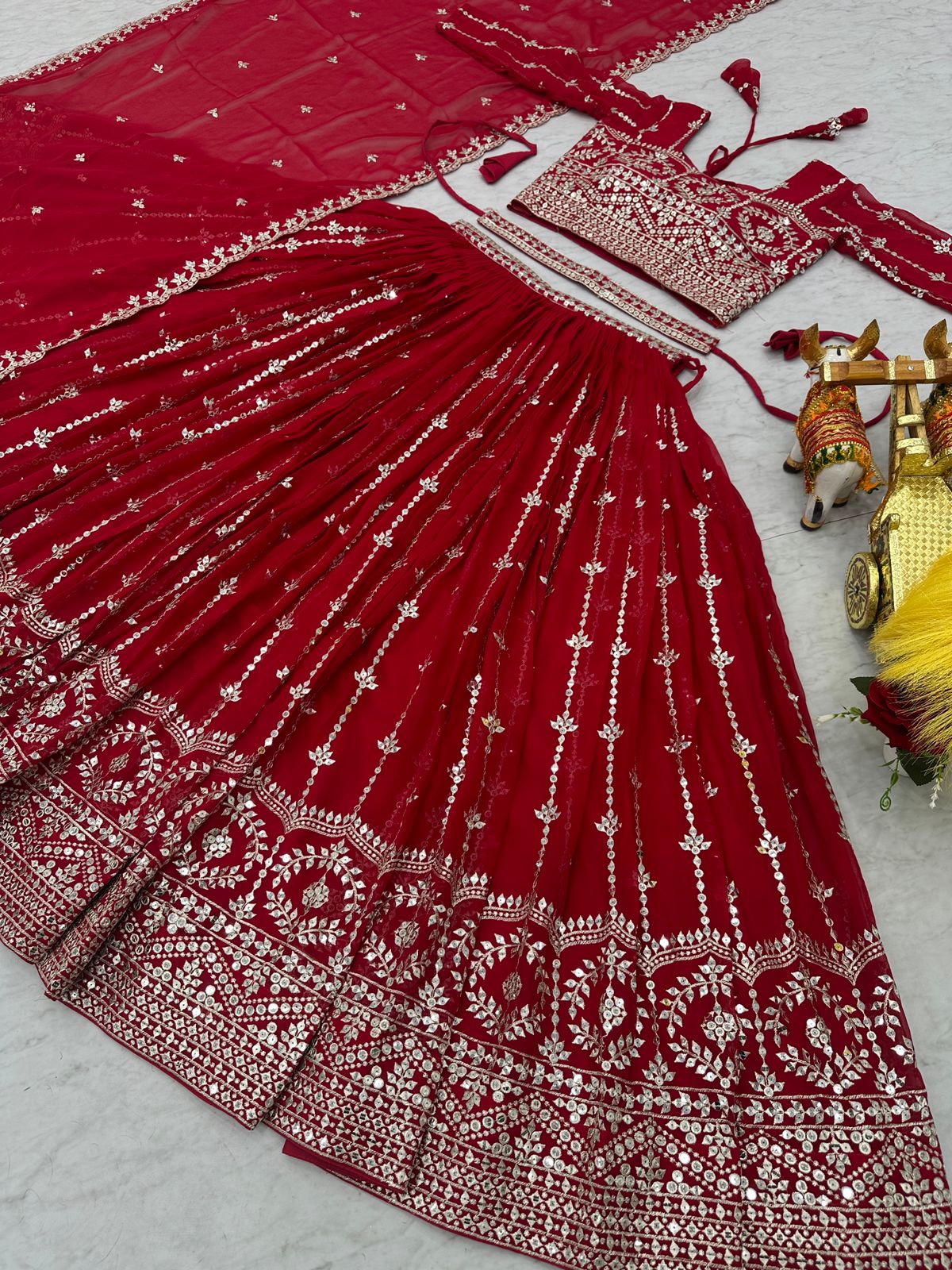 Premium Wedding Lehenga Choli with Heavy Sequin Embroidery