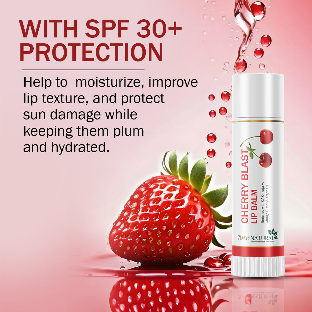7 DAYS NATURAL Berry Blush With 15 SPF Lip Balm For Lips - 10GM image 9