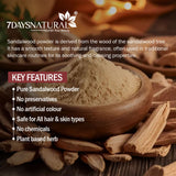 7Days Natural Herbal Sandalwood Face Pack – Sun Dried Ayurvedic Powder with Cucumber & Rose Petal (200 Gm) image 6