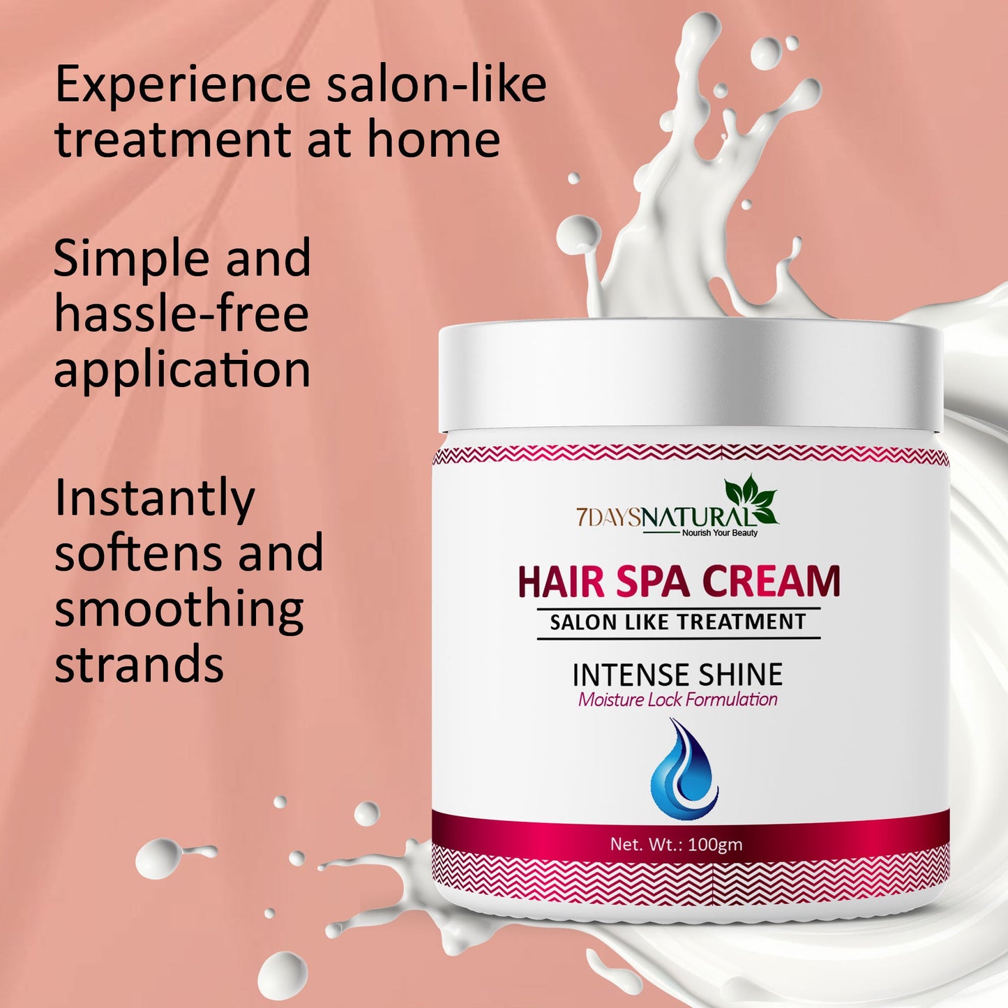 7 Days Natural hair spa cream for straightened hair dry and frizzy hair-100m image 7