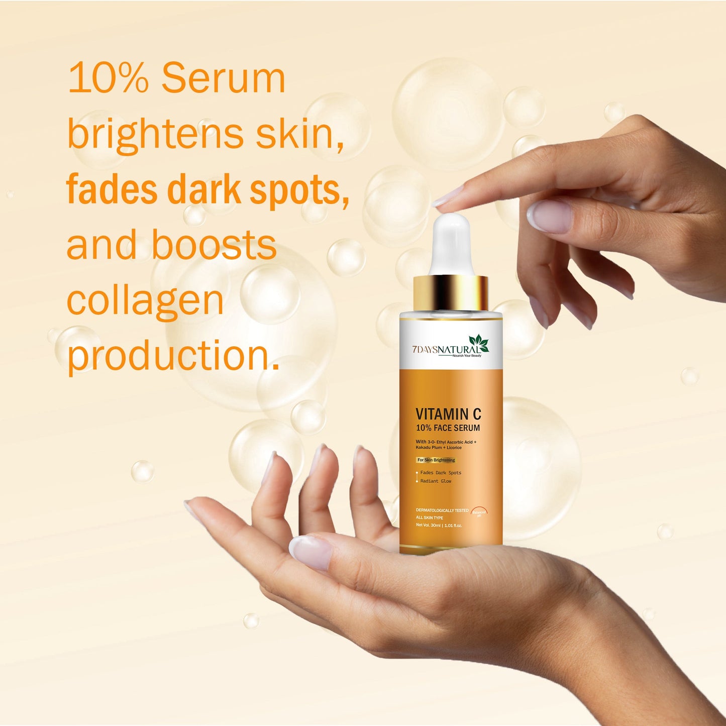 7 DAYS NATURAL Vitamin C 10% Face Serum For Men & Women For Skin - 30ML image 2