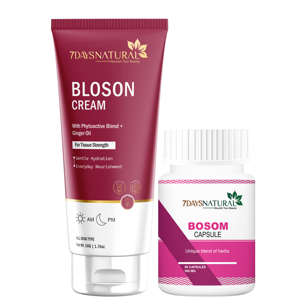 7Days Natural Breast Care Combo – Bloson cream (50ml) + Bosom Capsules (60 Caps) image 0