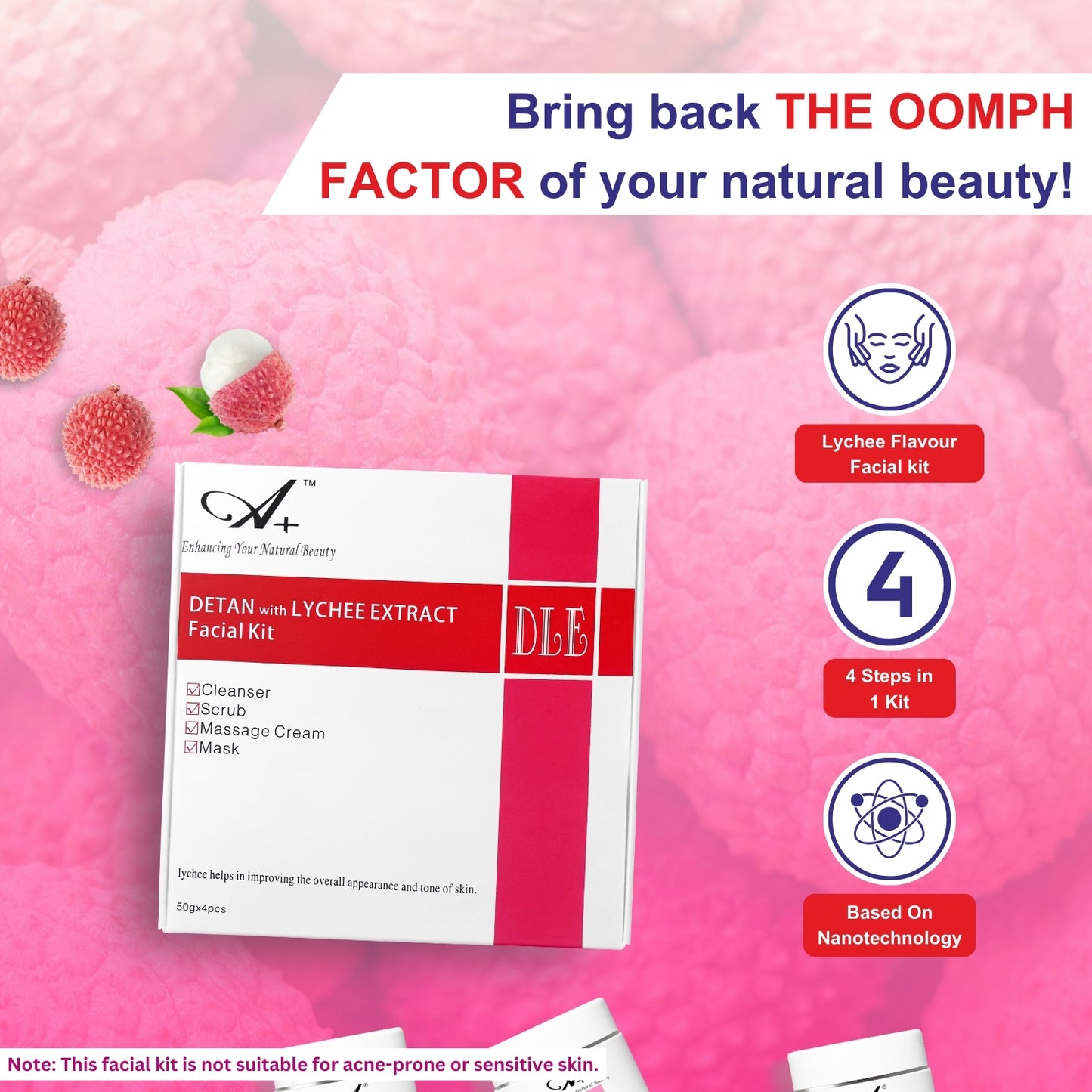 A+ Detan with Lychee Extract Facial Kit image 3