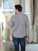 Grey Geometric print Shirt - Elganza