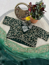 Evergreen Designer Fandy Chiffon Silk Saree with Sequins, Zari Embroidery & Cutwork Border
