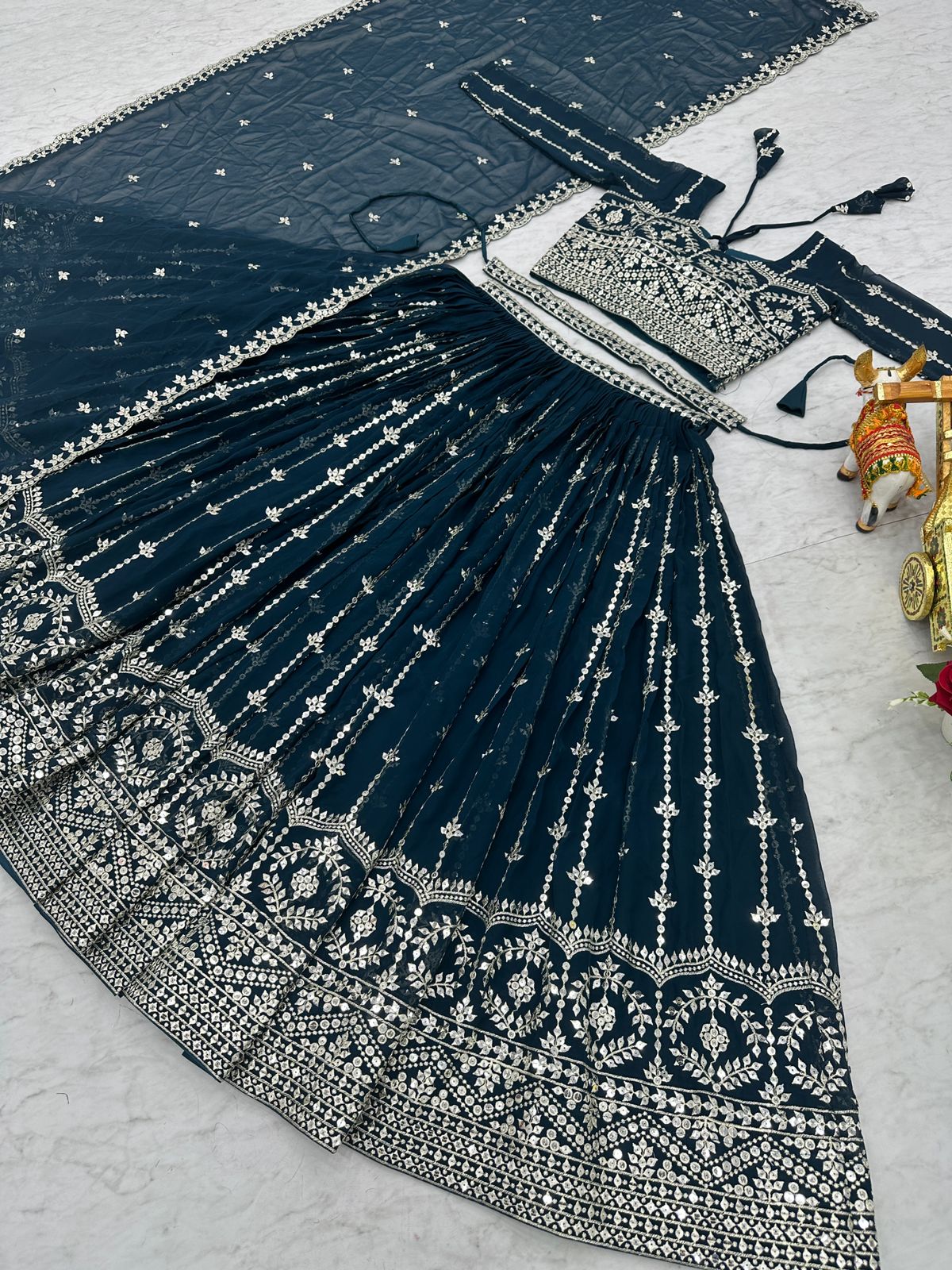 Premium Wedding Lehenga Choli with Heavy Sequin Embroidery