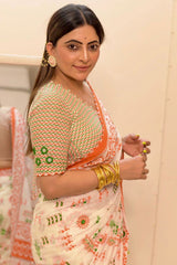 Republic Day Special Pure Cotton Tricolour Printed Saree with Embroidery