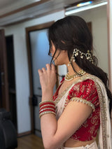 Designer Faux Georgette Saree with 5mm Sequin & Mirror Embroidery and Diamond Silk Blouse