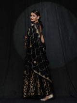 Black Jacquard Lehenga Choli With Dupatta - Elganza