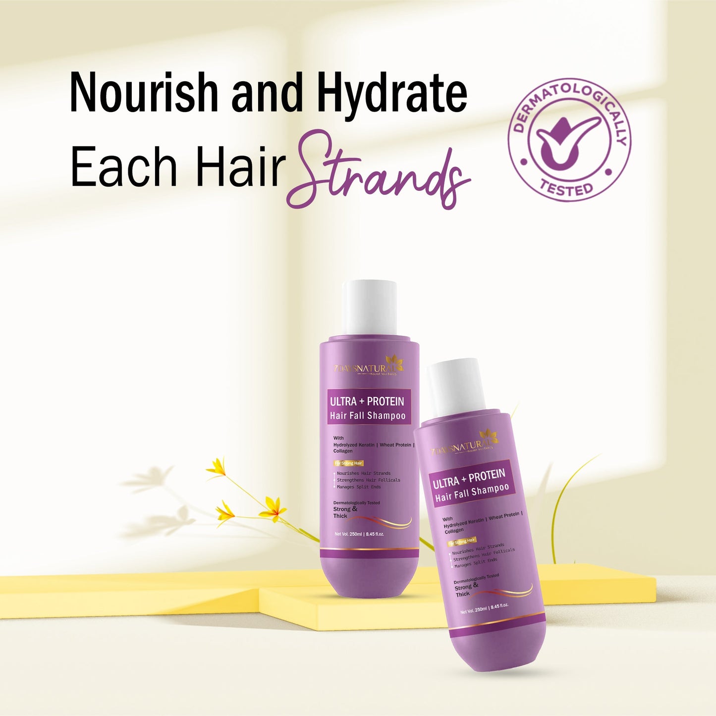 7 DAYS NATURAL ULTRA Protein Hair Fall Shampoo For Women & Men Hair - 250ML image 1