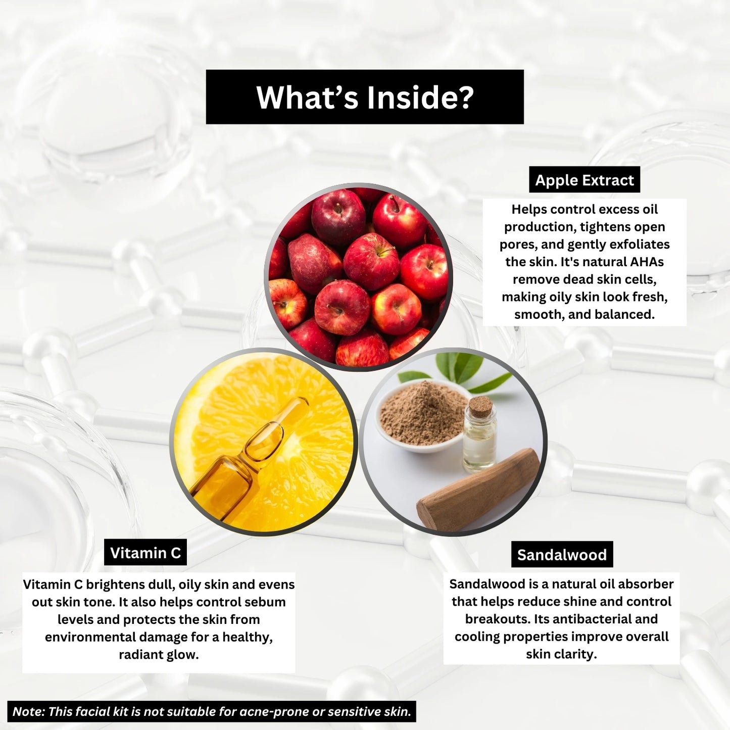 A+ Instant Glow Facial Kit For Oily Skin (400gm+10 ml) image 2