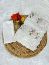 Designer Floral Embroidered Organza Silk Saree with Cutwork Border