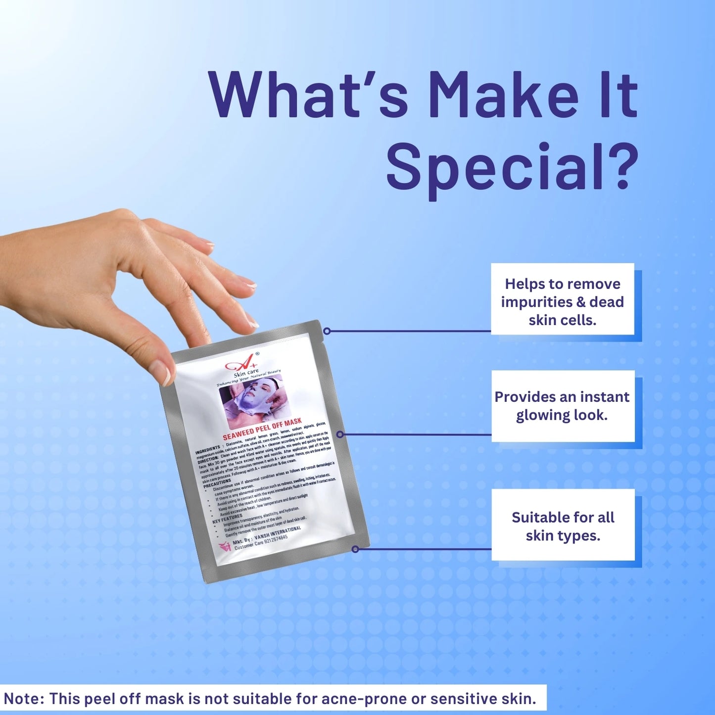 A+ Seaweed Peel-Off Mask (Pack of -2) image 3