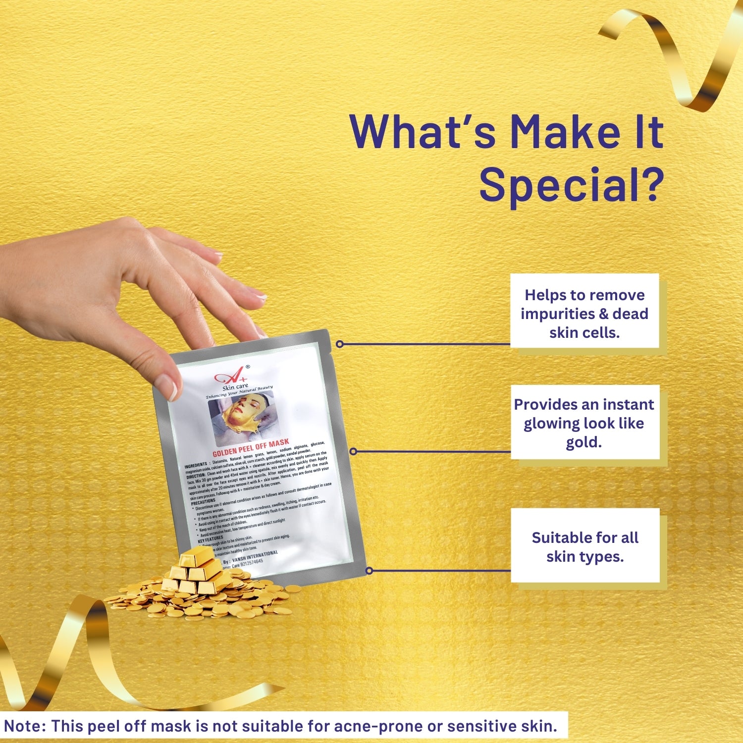 A+ Gold Peel-Off Mask (Pack of 2) image 3