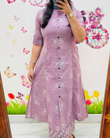 Digital Print A-Line Kurti Co-ord Set with Ankle-Length Pants