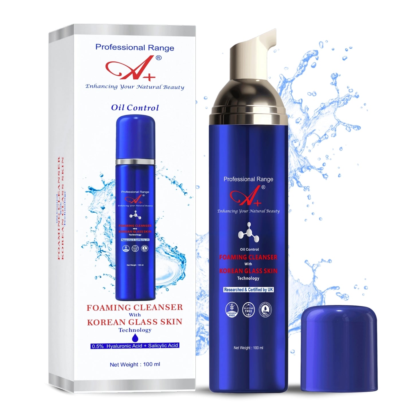 A+ Oil Control Foaming Cleanser With Korean Glass Skin Technology (Normal/Oily Skin) – 100 ml image 0