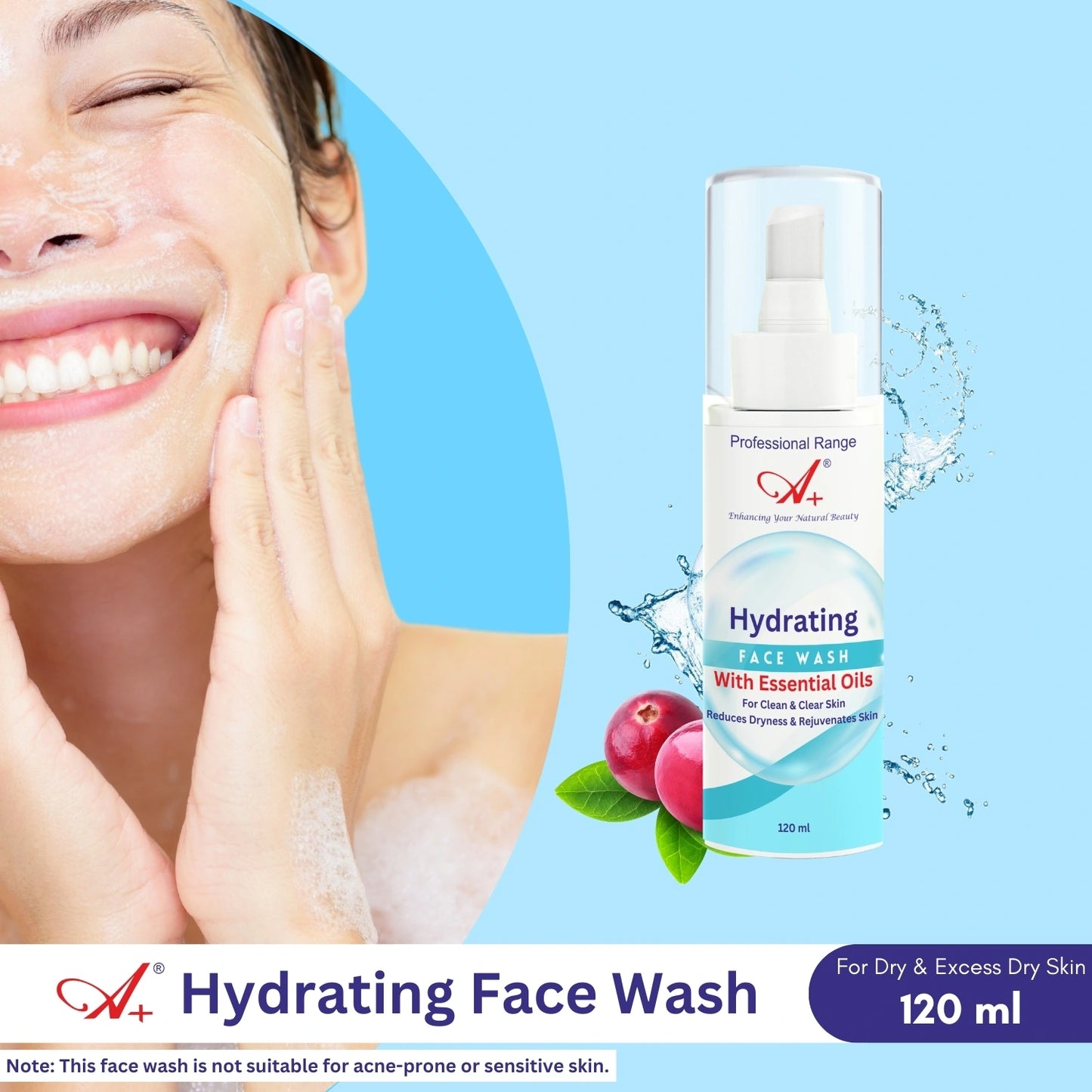 A+ Hydrating Face wash, For Dry & Excess Dry skin (120 ml) image 1