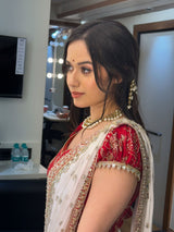 Designer Faux Georgette Saree with 5mm Sequin & Mirror Embroidery and Diamond Silk Blouse