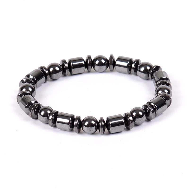 Magnetic Therapy Bracelet for Weight Loss & Wellness – Pentagram Stone Magnetite & Hematite Stretch Bracelet for Women & Men - Elganza